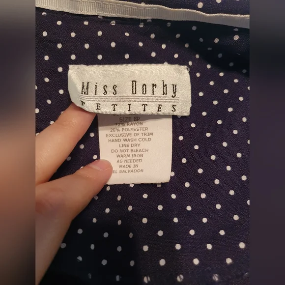 True Vintage polka dot dress miss derby petites - Picture 4 of 5